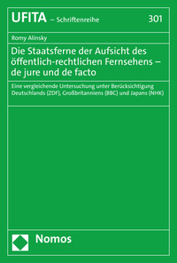 Vorderes Coverbild Die Staatsferne der Aufsicht des öffentlich-rechtlichen Fernsehens – de jure und de facto