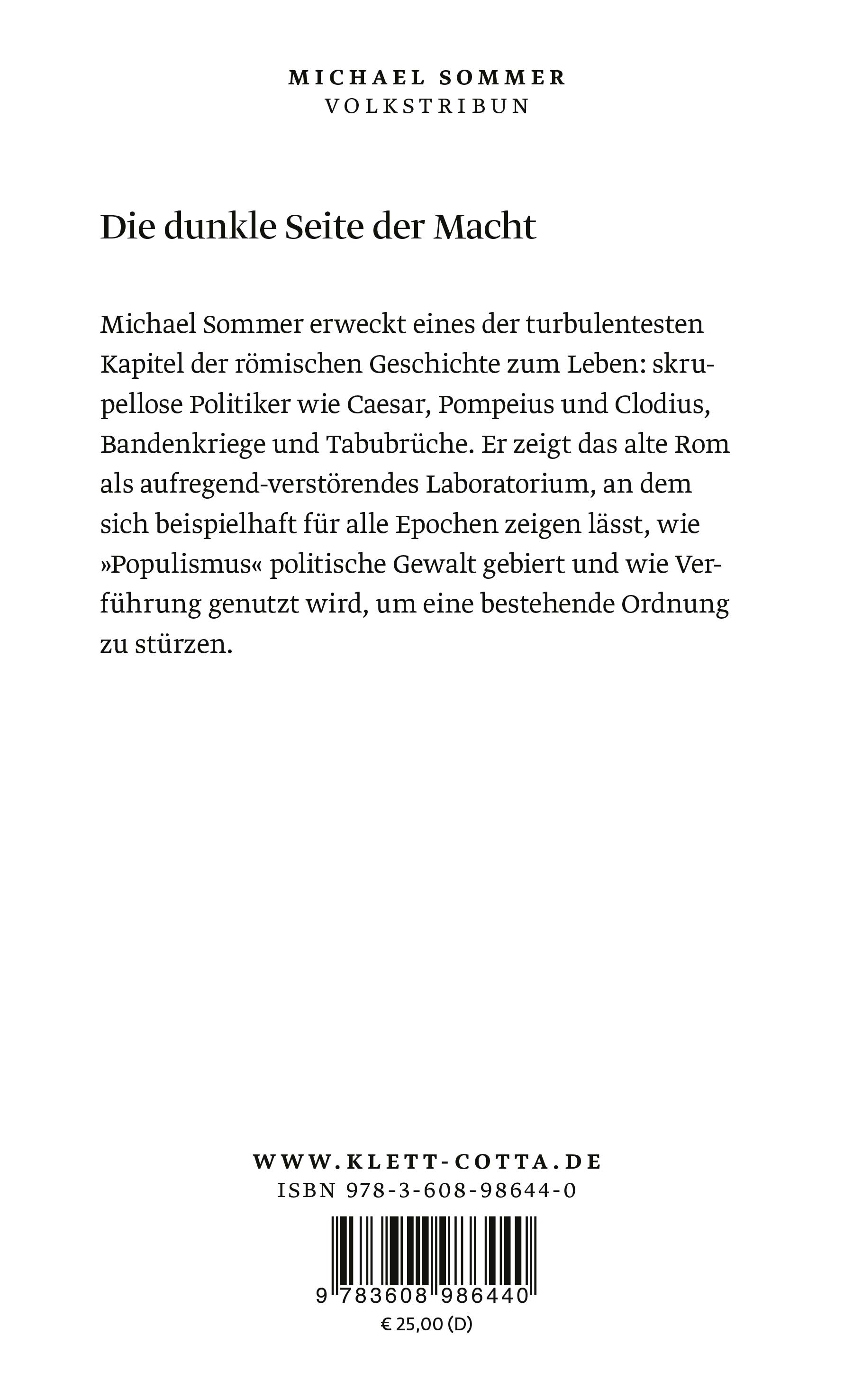 Rückseitencover Volkstribun