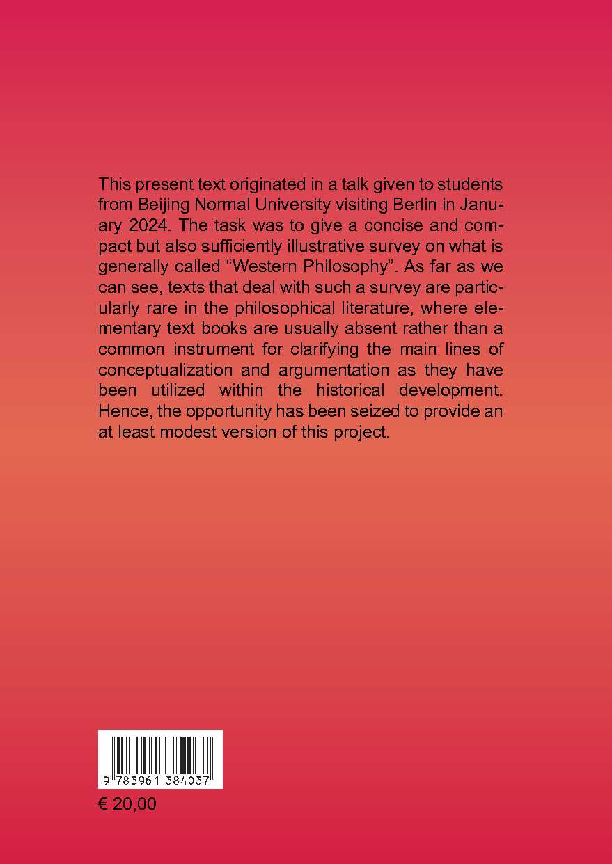 Rückseitencover What Is, and to What End, Do We Study (Western) Philosophy?