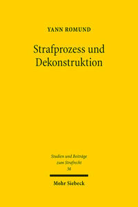 Vorderes Coverbild Strafprozess und Dekonstruktion