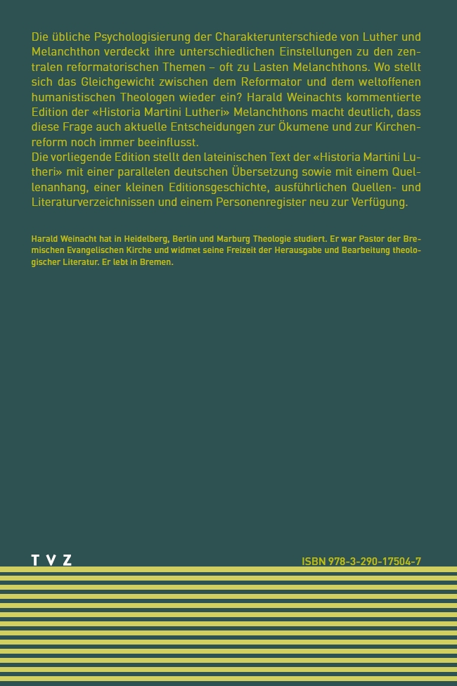 Rückseitencover Melanchthon und Luther