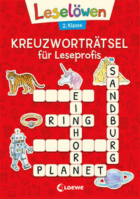 Vorderes Coverbild Leselöwen Kreuzworträtsel für Leseprofis - 2. Klasse (Rot)