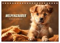 Vorderes Coverbild Welpenzauber: Ein Kalender zum Verlieben (Tischkalender 2025 DIN A5 quer), CALVENDO Monatskalender