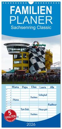 Vorderes Coverbild Familienplaner 2026 - Sachsenring Classic mit 5 Spalten (Wandkalender, 21 x 45 cm) CALVENDO