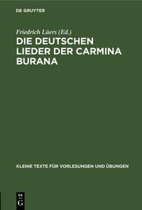 Vorderes Coverbild Die deutschen Lieder der Carmina Burana