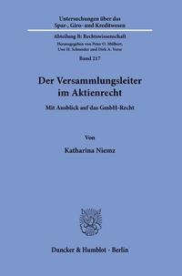 Vorderes Coverbild Der Versammlungsleiter im Aktienrecht.