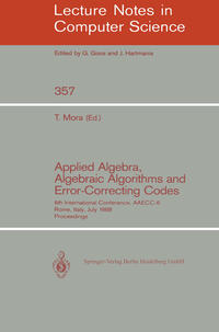 Vorderes Coverbild Applied Algebra, Algebraic Algorithms and Error-Correcting Codes