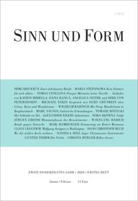 Vorderes Coverbild Sinn und Form 1/2020