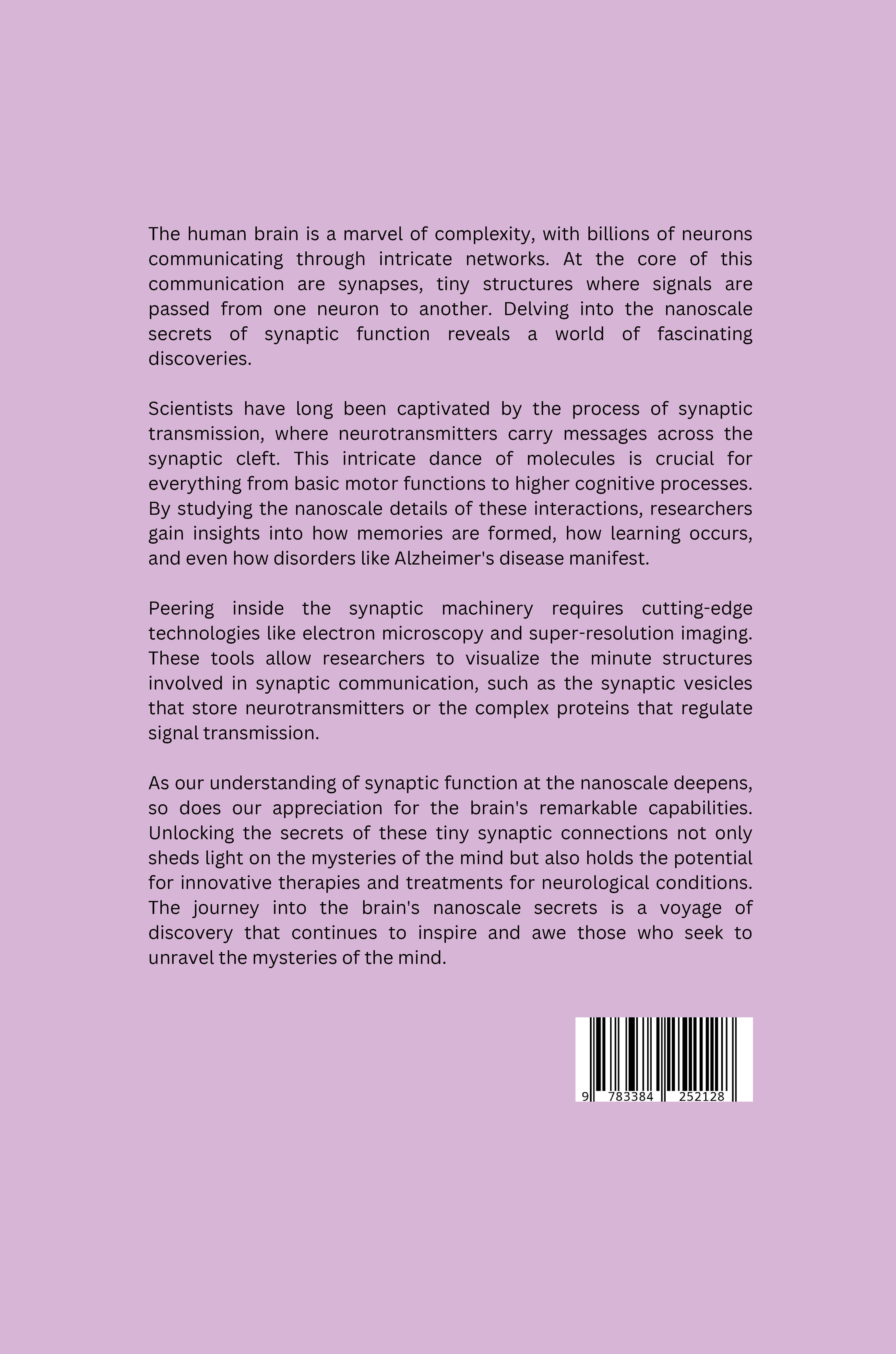 Rückseitencover Unveiling the Brain's Nanoscale Secrets: A Look Inside Synaptic Function
