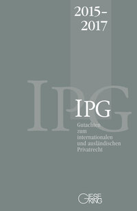 Vorderes Coverbild Gutachten zum internationalen und ausländischen Privatrecht (IPG) 2015-2017
