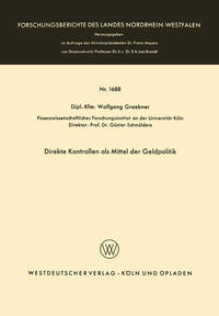 Vorderes Coverbild Direkte Kontrollen als Mittel der Geldpolitik