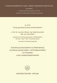 Vorderes Coverbild Entwicklung eines Systems zur Überwachung und Steuerung des Kosten- und Erfolgsverhaltens von Produkten in der InvestitionsgÜterindustrie