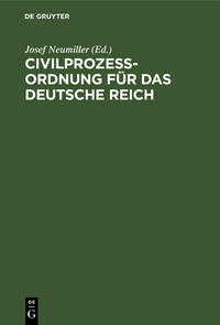 Vorderes Coverbild Civilprozeßordnung für das Deutsche Reich
