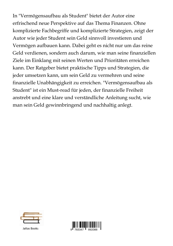 Rückseitencover Vermögensaufbau als Student