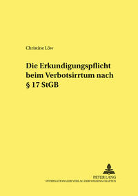 Vorderes Coverbild Die Erkundigungspflicht beim Verbotsirrtum nach § 17 StGB