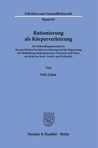 Vorderes Coverbild Rationierung als Körperverletzung.