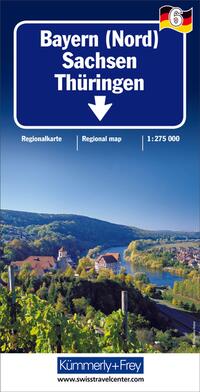 Vorderes Coverbild Kümmerly+Frey Regional-Strassenkarte 6 Bayern Nord 1:275.000
