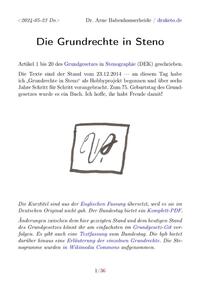 Vorderes Coverbild Die Grundrechte in Steno