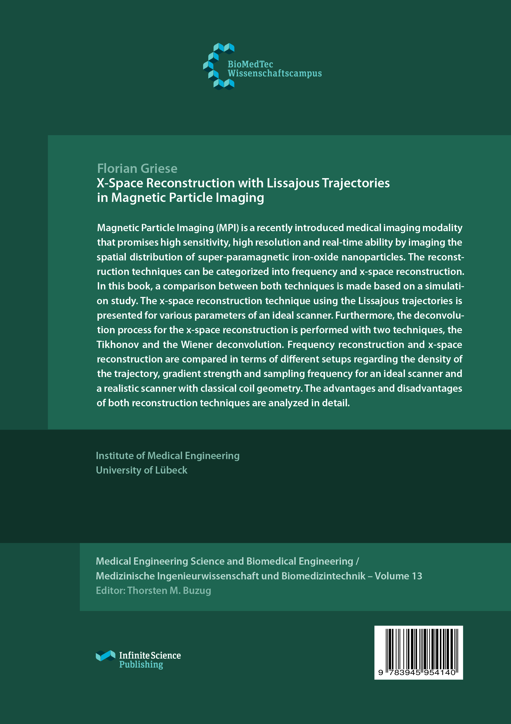 Rückseitencover X-Space Reconstruction with Lissajous Trajectories in Magnetic Particle Imaging