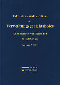 Vorderes Coverbild Erkenntnisse und Beschlüsse des Verwaltungsgerichtshofes