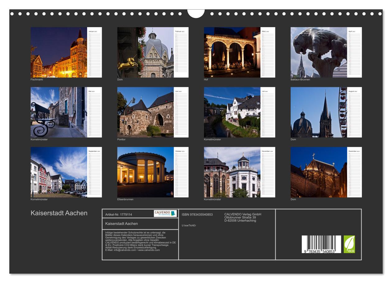 Beispielinhalt (Bild) Kaiserstadt Aachen (Wandkalender 2025 DIN A3 quer), CALVENDO Monatskalender