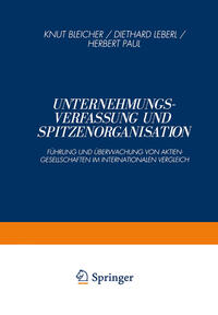 Vorderes Coverbild Unternehmungsverfassung und Spitzenorganisation