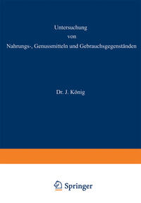 Vorderes Coverbild Untersuchung von Nahrungs—, Genussmitteln und Gebrauchsgegenständen