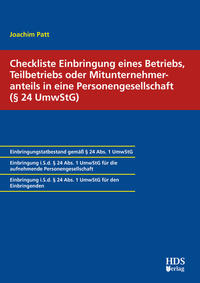 Vorderes Coverbild Checkliste Einbringung eines Betriebs, Teilbetriebs oder Mitunternehmeranteils in eine Personengesellschaft (§ 24 UmwStG)