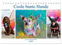 Vorderes Coverbild Coole bunte Hunde (Tischkalender 2025 DIN A5 quer), CALVENDO Monatskalender