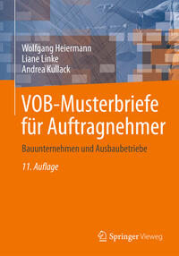 Vorderes Coverbild (hohe Qualität) VOB-Musterbriefe für Auftragnehmer