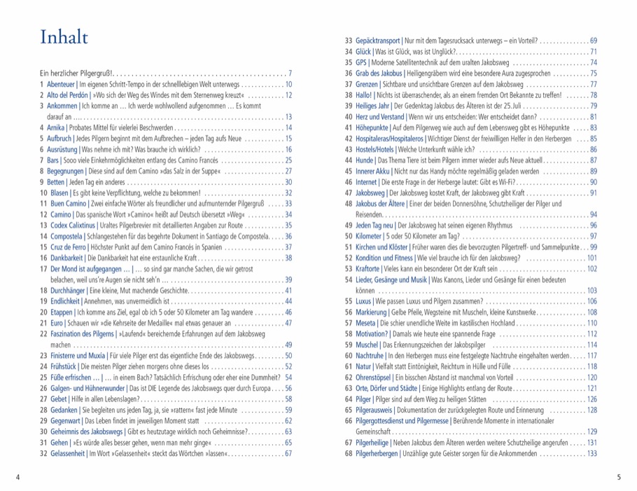 Beispielinhalt (Bild) 101 Dinge, die man über den Jakobsweg wissen muss