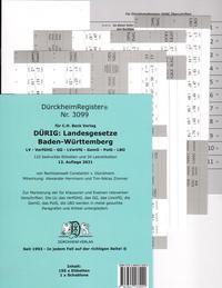 Vorderes Coverbild DürckheimRegister® für DÜRIG: BADEN-WÜRTTEMBERG, C.H. Beck Verlag OHNE Stichworte
