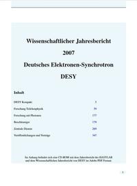 Vorderes Coverbild Wissenschaftlicher Jahresbericht DESY 2007