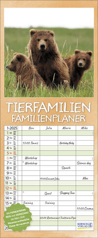 Vorderes Coverbild Tierfamilien Familienplaner 2025