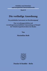 Vorderes Coverbild Die vorläufige Anordnung