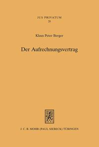 Vorderes Coverbild Der Aufrechnungsvertrag