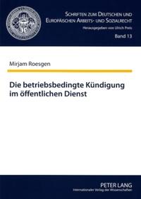 Vorderes Coverbild Die betriebsbedingte Kündigung im öffentlichen Dienst