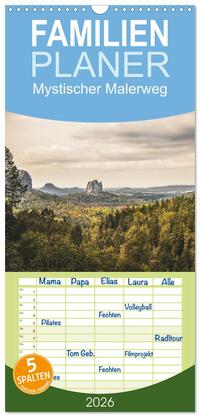 Vorderes Coverbild Familienplaner 2026 - Mystischer Malerweg mit 5 Spalten (Wandkalender, 21 x 45 cm) CALVENDO