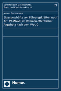 Vorderes Coverbild Eigengeschäfte von Führungskräften nach Art. 19 MMVO im Rahmen öffentlicher Angebote nach dem WpÜG