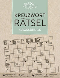 Vorderes Coverbild Kreuzworträtsel Großdruck. Nachhaltige Großdruck-Rätsel in Farbe