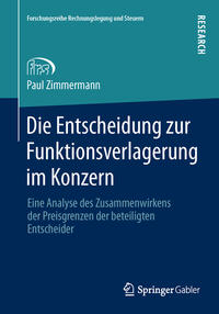 Vorderes Coverbild Die Entscheidung zur Funktionsverlagerung im Konzern