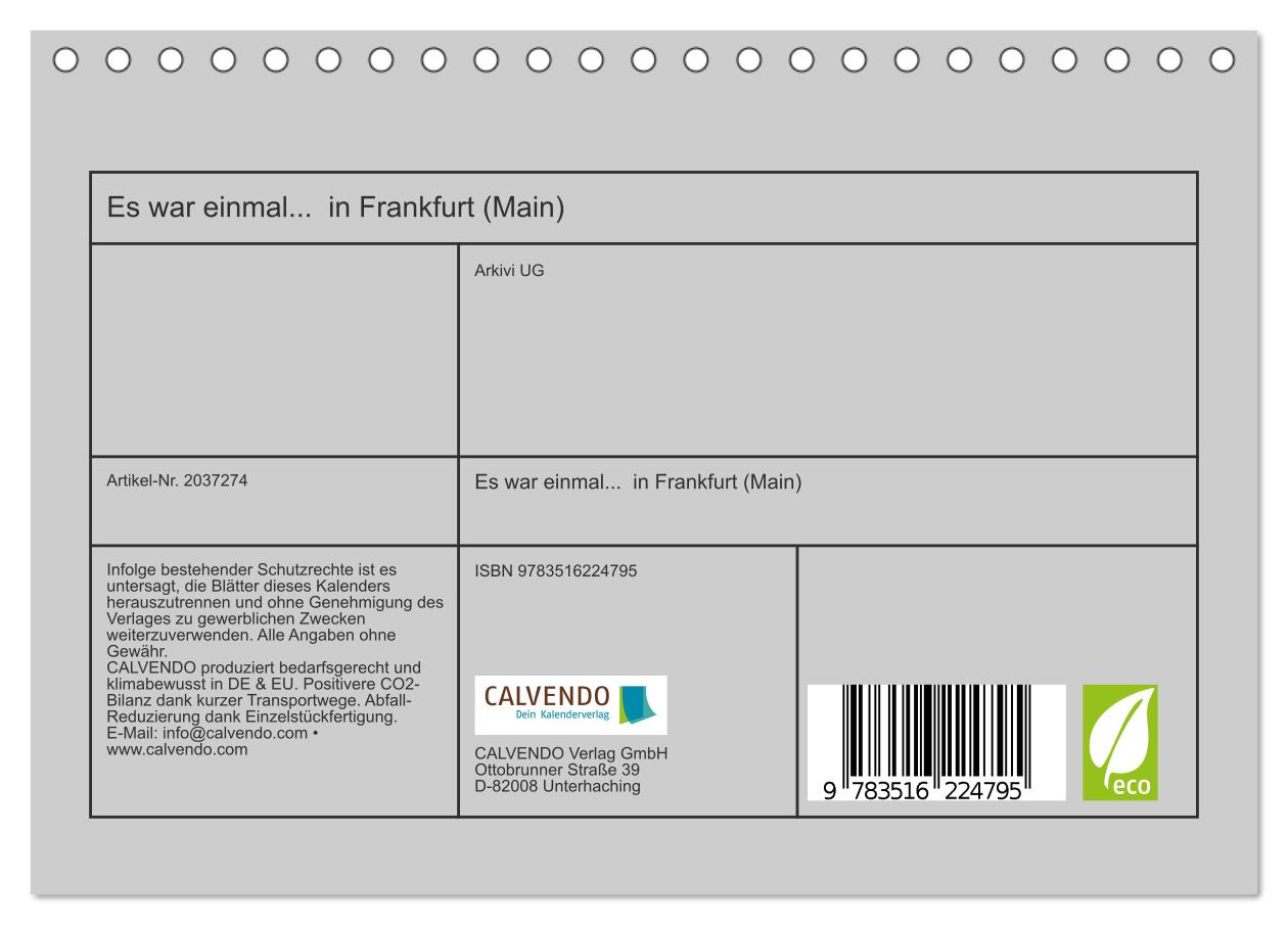 Beispielinhalt (Bild) Es war einmal... in Frankfurt (Main) (Tischkalender 2026 DIN A5 quer), CALVENDO Monatskalender