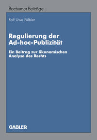 Vorderes Coverbild Regulierung der Ad-hoc-Publizität