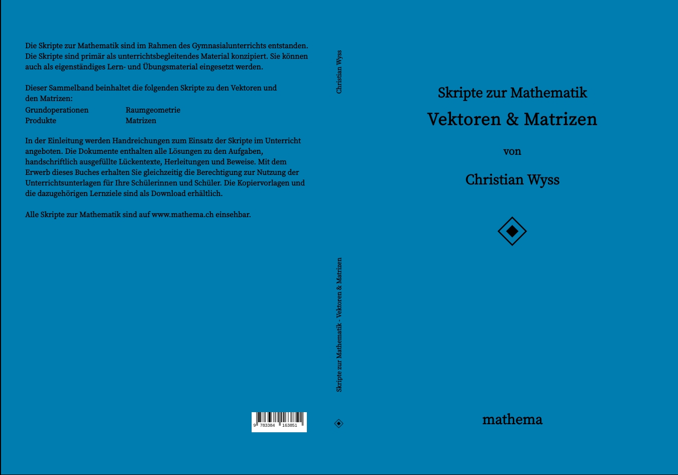 Gesamtes Coverbild Skripte zur Mathematik - Vektoren & Matrizen