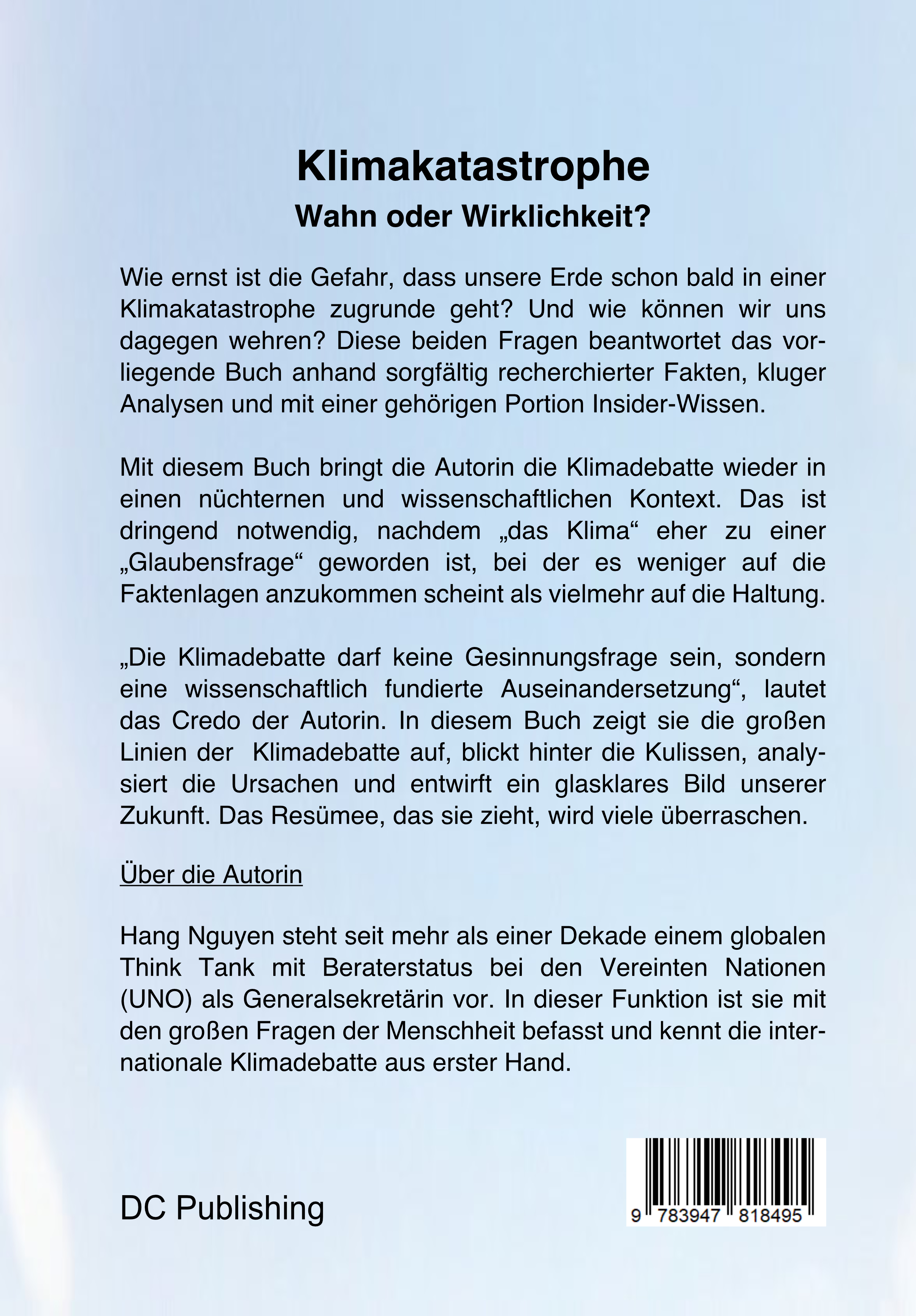 Rückseitencover Klimakatastrophe - Wahn oder Wirklichkeit?