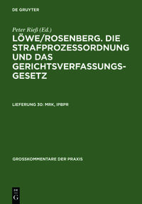 Vorderes Coverbild Löwe/Rosenberg. Die Strafprozeßordnung und das Gerichtsverfassungsgesetz / MRK, IPBPR