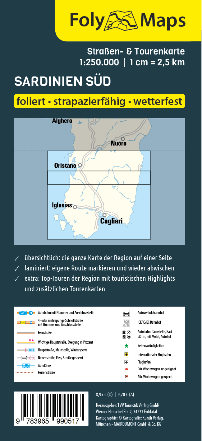 Rückseitencover FolyMaps Sardinien Süd