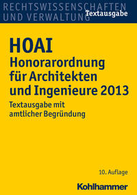 Vorderes Coverbild HOAI Honorarordnung für Architekten und Ingenieure 2013
