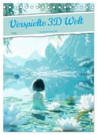 Vorderes Coverbild Verspielte 3D Welt - Im japanischen Stil (Tischkalender 2025 DIN A5 hoch), CALVENDO Monatskalender