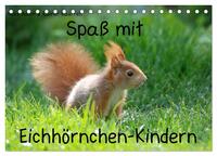 Vorderes Coverbild Spaß mit Eichhörnchen-Kindern (Tischkalender 2025 DIN A5 quer), CALVENDO Monatskalender